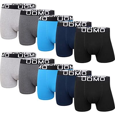 L&K 10 stuks retroshorts voor heren, katoen, zwart, meerkleurig, onderbroek 116 4XL L&K 10 stuks retroshorts voor heren, katoen, zwart, meerkleurig, onderbroek 116 4XL