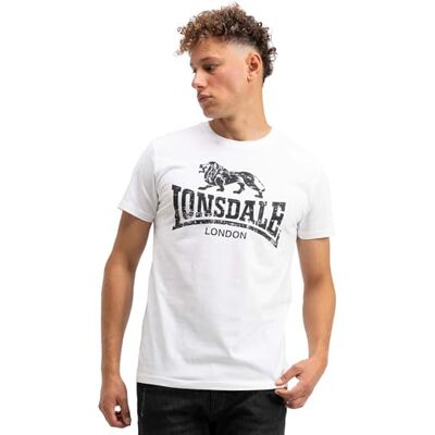 Lonsdale Silverhill T-shirt voor heren, regular fit, Wit/Zwart Lonsdale Silverhill T-shirt voor heren, regular fit, Wit/Zwart