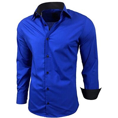 Subliminal Mode : Gemakkelijk te strijken herenoverhemd, met tweekleurige kraag, effen, lange mouwen, smalle pasvorm, zakelijk, cadeau-idee, Kerstmis, valentijnsdag, RN44, Royal Blauw L Subliminal Mode : Gemakkelijk te strijken herenoverhemd, met tweekleurige kraag, effen, lange mouwen, smalle pasvorm, zakelijk, cadeau-idee, Kerstmis, valentijnsdag, RN44, Royal Blauw L
