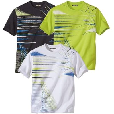 ATLAS FOR MEN 3 stuks heren t-shirts, ronde hals, korte mouwen, grafische print, T-shirt van katoen, wit, antraciet en oranje. Verkrijgbaar in de maten M tot 5XL XL ATLAS FOR MEN 3 stuks heren t-shirts, ronde hals, korte mouwen, grafische print, T-shirt van katoen, wit, antraciet en oranje. Verkrijgbaar in de maten M tot 5XL XL