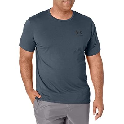 Under Armour Heren T-shirt met korte mouwen linkerborst monteur blauw (467)/zwart, M Under Armour Heren T-shirt met korte mouwen linkerborst monteur blauw (467)/zwart, M