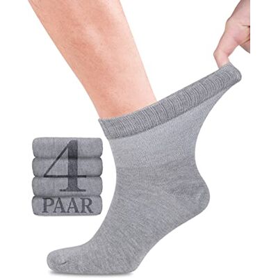 Fiera Besa Set van 4 paar diabetische bamboesokken met lycra voor heren: enkelhoogte, voor werk en vrije tijd 39-42 Fiera Besa Set van 4 paar diabetische bamboesokken met lycra voor heren: enkelhoogte, voor werk en vrije tijd 39-42