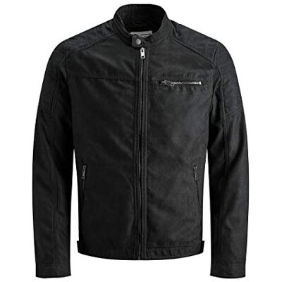 Jack & Jones Herenjas van kunstleer, Zwart (zwart), L L Jack & Jones Herenjas van kunstleer, Zwart (zwart), L L