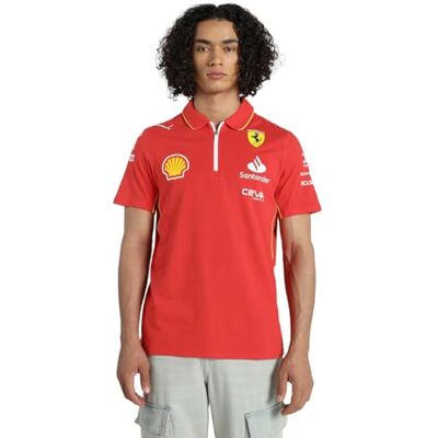 Puma Team Polo Scuderia Ferrari 2024 Heren Verbrand Rood S Puma Team Polo Scuderia Ferrari 2024 Heren Verbrand Rood S
