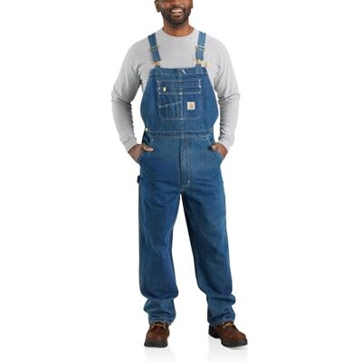 Carhartt Denim jumpsuit voor heren, losse pasvorm, Darkstone, 36W / 34L 36W / 34L Carhartt Denim jumpsuit voor heren, losse pasvorm, Darkstone, 36W / 34L 36W / 34L