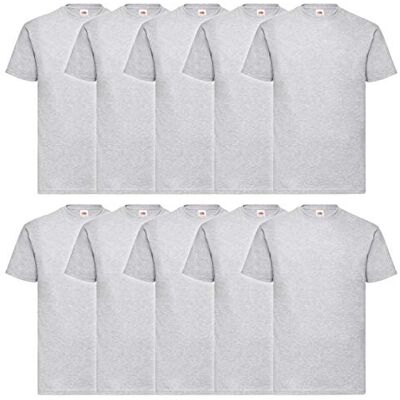 Fruit of the Loom Valueweight, T-shirt, maat S, 5XL, T-shirts in vele kleuren, verpakking van 10 stuks, Heather Grey, 3XL 3XL Fruit of the Loom Valueweight, T-shirt, maat S, 5XL, T-shirts in vele kleuren, verpakking van 10 stuks, Heather Grey, 3XL 3XL