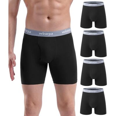 wirarpa Set van 4 boxershorts van stretchkatoen voor heren met opening zonder etiket 3XL wirarpa Set van 4 boxershorts van stretchkatoen voor heren met opening zonder etiket 3XL