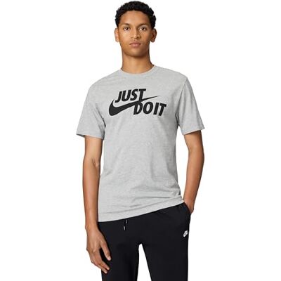 Nike Men's Short Sleeve T-Shirt M Nsw Tee Just Do It Swoosh, Dk Grey Heather/Black, AR5006-063, 2XL Nike Men's Short Sleeve T-Shirt M Nsw Tee Just Do It Swoosh, Dk Grey Heather/Black, AR5006-063, 2XL