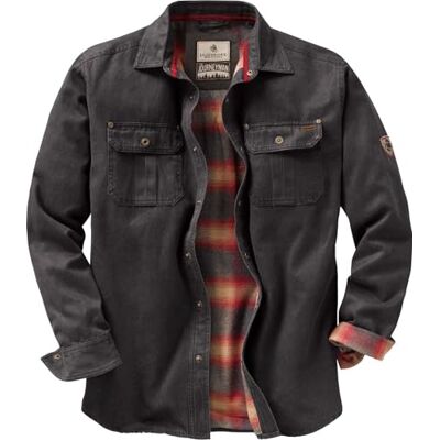 Legendary Whitetails Flannel Lined Shirt Jacket Waxed Cotton Water Resistant Herenjas Legendary Whitetails Flannel Lined Shirt Jacket Waxed Cotton Water Resistant Herenjas