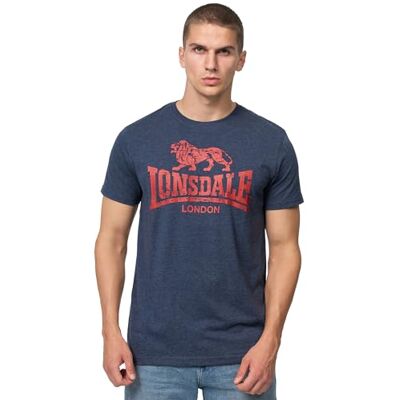 Lonsdale Silverhill T-shirt voor heren, regular fit, Navy/Rood Lonsdale Silverhill T-shirt voor heren, regular fit, Navy/Rood