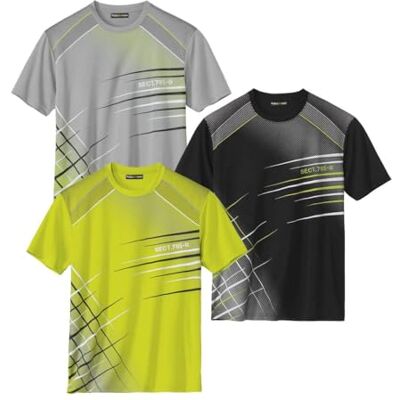 ATLAS FOR MEN 3 stuks heren t-shirts, ronde hals, korte mouwen, grafische print, T-shirt van katoen, wit, antraciet en oranje. Verkrijgbaar in de maten M tot 5XL XL ATLAS FOR MEN 3 stuks heren t-shirts, ronde hals, korte mouwen, grafische print, T-shirt van katoen, wit, antraciet en oranje. Verkrijgbaar in de maten M tot 5XL XL