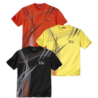 ATLAS FOR MEN 3 stuks heren t-shirts, ronde hals, korte mouwen, grafische print, T-shirt van katoen, wit, antraciet en oranje. Verkrijgbaar in de maten M tot 5XL 4XL ATLAS FOR MEN 3 stuks heren t-shirts, ronde hals, korte mouwen, grafische print, T-shirt van katoen, wit, antraciet en oranje. Verkrijgbaar in de maten M tot 5XL 4XL
