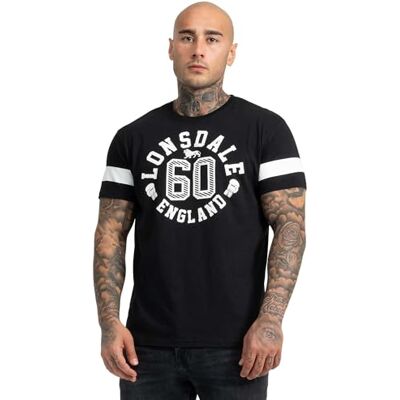 Lonsdale Askerswell T-shirt voor heren, regular fit, Zwart/Wit Lonsdale Askerswell T-shirt voor heren, regular fit, Zwart/Wit