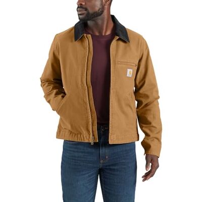 Carhartt Detroit herenjack gevoerd met eendencanvas casual pasvorm, bruin, M Carhartt Detroit herenjack gevoerd met eendencanvas casual pasvorm, bruin, M