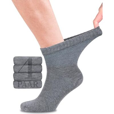 Fiera Besa Set van 4 paar diabetische bamboesokken met lycra voor heren: enkelhoogte, voor werk en vrije tijd 39-42 Fiera Besa Set van 4 paar diabetische bamboesokken met lycra voor heren: enkelhoogte, voor werk en vrije tijd 39-42