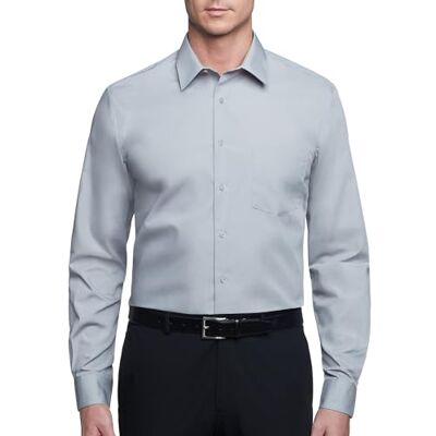 Van Heusen Poplin Regular Fit Solid Point Collar Dress Shirt Herenhemd, Grijze steen. 17 Neck / 34-35 Sleeve Van Heusen Poplin Regular Fit Solid Point Collar Dress Shirt Herenhemd, Grijze steen. 17 Neck / 34-35 Sleeve