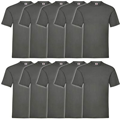 Fruit of the Loom Valueweight, T-shirt, maat S, 5XL, T-shirts in vele kleuren, verpakking van 10 stuks, antraciet, M M Fruit of the Loom Valueweight, T-shirt, maat S, 5XL, T-shirts in vele kleuren, verpakking van 10 stuks, antraciet, M M