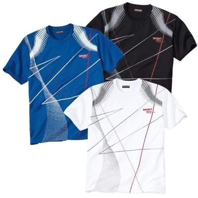 ATLAS FOR MEN 3 stuks heren t-shirts, ronde hals, korte mouwen, grafische print, T-shirt van katoen, wit, antraciet en oranje. Verkrijgbaar in de maten M tot 5XL L ATLAS FOR MEN 3 stuks heren t-shirts, ronde hals, korte mouwen, grafische print, T-shirt van katoen, wit, antraciet en oranje. Verkrijgbaar in de maten M tot 5XL L