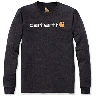 Carhartt Herenshirt met lange mouwen met grafisch logo, casual pasvorm., grijs. XL Carhartt Herenshirt met lange mouwen met grafisch logo, casual pasvorm., grijs. XL