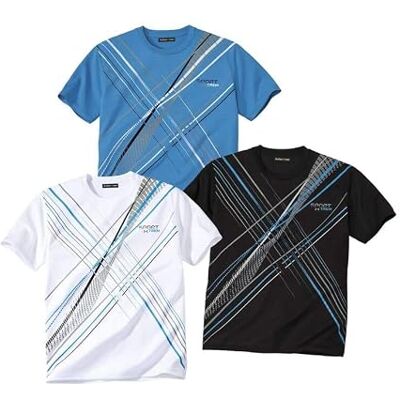 ATLAS FOR MEN 3 stuks heren t-shirts, ronde hals, korte mouwen, grafische print, T-shirt van katoen, wit, antraciet en oranje. Verkrijgbaar in de maten M tot 5XL XL ATLAS FOR MEN 3 stuks heren t-shirts, ronde hals, korte mouwen, grafische print, T-shirt van katoen, wit, antraciet en oranje. Verkrijgbaar in de maten M tot 5XL XL
