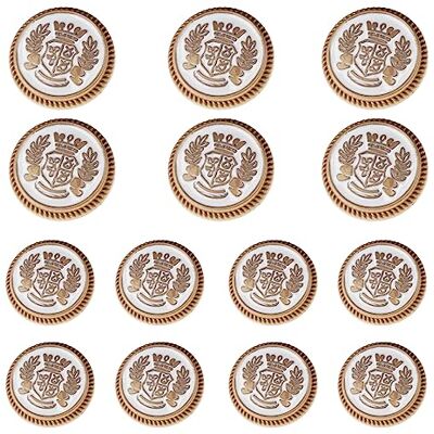 MASONEE 14-delige gouden metalen blazerknopenset 23 mm en 18 mm knopen voor heren blazers, pakken, sportjassen, uniformen en jassen MASONEE 14-delige gouden metalen blazerknopenset 23 mm en 18 mm knopen voor heren blazers, pakken, sportjassen, uniformen en jassen