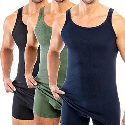 HERMKO 3007 Herenshirts Extra Lang (+ca. 10 cm), tanktop van 100% biologisch katoen, Mix N/Bf/O, L L HERMKO 3007 Herenshirts Extra Lang (+ca. 10 cm), tanktop van 100% biologisch katoen, Mix N/Bf/O, L L