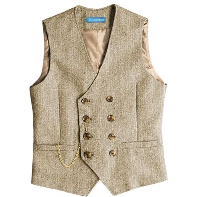 Solovedress Vintage wollen kostuumvest voor heren, regular fit, kostuumvest voor bruiloft XL Solovedress Vintage wollen kostuumvest voor heren, regular fit, kostuumvest voor bruiloft XL