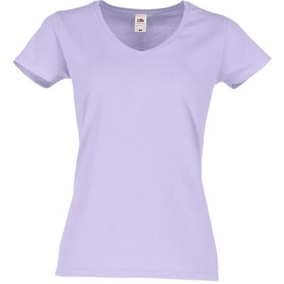 Fruit of the Loom Dames T-shirt met V-hals 150, 100% katoen, nauwsluitend, licht en ademend, V-hals met afneembaar label, zachte stof S Fruit of the Loom Dames T-shirt met V-hals 150, 100% katoen, nauwsluitend, licht en ademend, V-hals met afneembaar label, zachte stof S