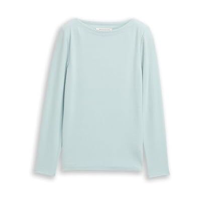 TOM TAILOR Denim 1039801 T-shirt met lange mouwen voor dames, 14395 Silver Cloud Blue Melange, XXL XXL TOM TAILOR Denim 1039801 T-shirt met lange mouwen voor dames, 14395 Silver Cloud Blue Melange, XXL XXL