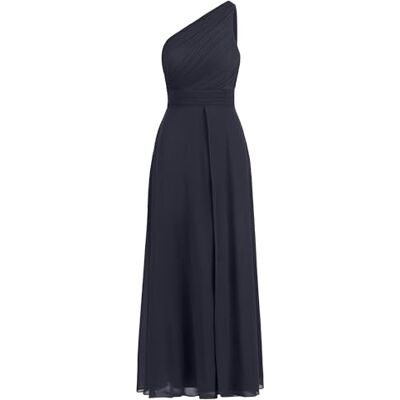 APART Fashion Avondjurk met één schouder voor dames, Nachtblauw. 48 APART Fashion Avondjurk met één schouder voor dames, Nachtblauw. 48