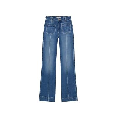 Wrangler Damesjeans Flare, effen blauw. 24W / 32L Wrangler Damesjeans Flare, effen blauw. 24W / 32L