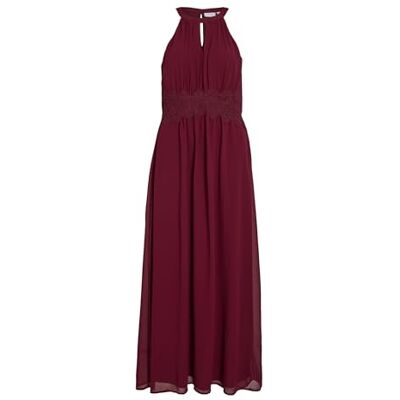 VILA VIMILINA NOOS Maxi-jurk met opstaande kraag, cabernet/detail: elastisch, 36 36 VILA VIMILINA NOOS Maxi-jurk met opstaande kraag, cabernet/detail: elastisch, 36 36