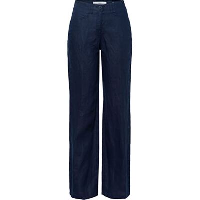 Brax Farina Linen Love Damesbroek, Navy Blauw Taile 32/lengte 32 Brax Farina Linen Love Damesbroek, Navy Blauw Taile 32/lengte 32