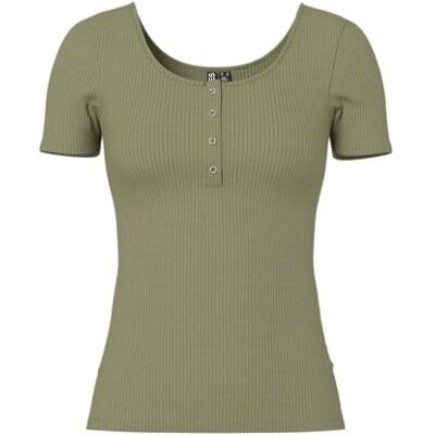 PIECES Pckitte SS Top Noos BC T-shirt voor dames, Deep Lichen Green, XS XS PIECES Pckitte SS Top Noos BC T-shirt voor dames, Deep Lichen Green, XS XS