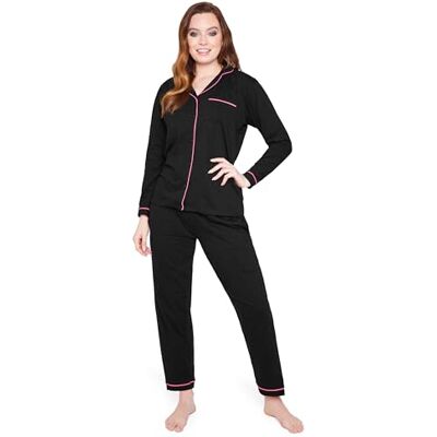 CityComfort Pyjama voor dames, winter, katoen, pyjamasets, dames, knoopsluiting, voorkant, loungewear, dames, nachtkleding, dames, S-XL L CityComfort Pyjama voor dames, winter, katoen, pyjamasets, dames, knoopsluiting, voorkant, loungewear, dames, nachtkleding, dames, S-XL L