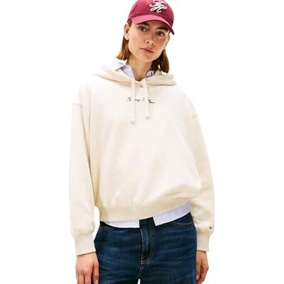 Tommy Hilfiger Classic Script Fleece Hoodie Ww0ww47459 Damestrui met capuchon (1 stuk), Beige (havermelk gemêleerd), XXL XXL Tommy Hilfiger Classic Script Fleece Hoodie Ww0ww47459 Damestrui met capuchon (1 stuk), Beige (havermelk gemêleerd), XXL XXL