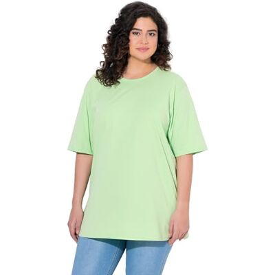 Ulla Popken T-shirt, ronde halsuitsnijding, relaxed, halbarm dames, Groen 50-52 Ulla Popken T-shirt, ronde halsuitsnijding, relaxed, halbarm dames, Groen 50-52