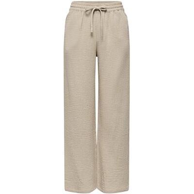 JDY theis Life Wide Pant Wvn Noos Damesbroek met wijde pijpen, hoge taille en zijzakken (1 stuk), Beige L / 32L JDY theis Life Wide Pant Wvn Noos Damesbroek met wijde pijpen, hoge taille en zijzakken (1 stuk), Beige L / 32L