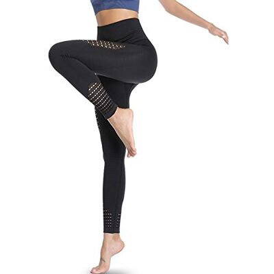Eono Amazon Brand sportlegging voor dames, hoge taille, push-up, naadloze leggings, zwart., L Eono Amazon Brand sportlegging voor dames, hoge taille, push-up, naadloze leggings, zwart., L