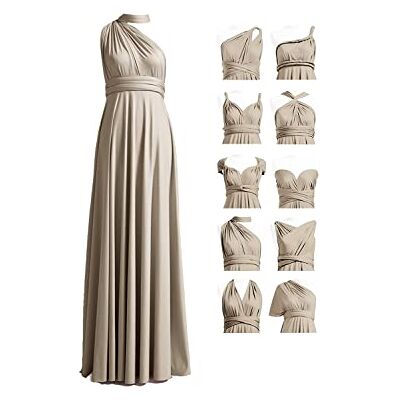 72styles Infinity bruidsmeisjesjurk voor dames, converteerbare jurk, lang, grote maat, multifunctionele jurk, avond, bruiloft, Taupe, Eén maat Eén maat 72styles Infinity bruidsmeisjesjurk voor dames, converteerbare jurk, lang, grote maat, multifunctionele jurk, avond, bruiloft, Taupe, Eén maat Eén maat