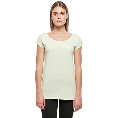 Build Your Brand Dames T-shirt met wijde hals dames T-shirt, Duidelijke munt S Build Your Brand Dames T-shirt met wijde hals dames T-shirt, Duidelijke munt S