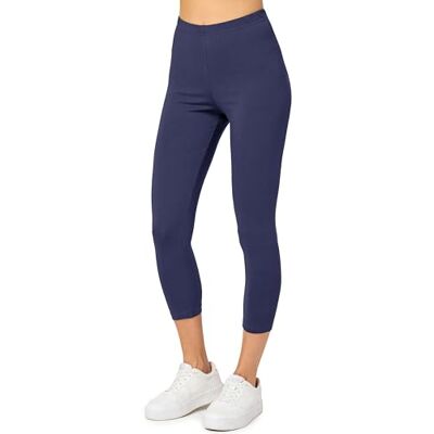 Merry Style Leggings Katoen Vrouwen Comfortabele Zachte Stretch 3/4 Leggings Vrouwen Korte Dagelijks of Thuis Ontspannen Dameskleding MS10-199, Navy Blauw XXL Merry Style Leggings Katoen Vrouwen Comfortabele Zachte Stretch 3/4 Leggings Vrouwen Korte Dagelijks of Thuis Ontspannen Dameskleding MS10-199, Navy Blauw XXL