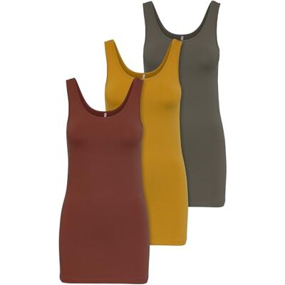 Only 3-pack dames bovenstuk Basic Tank Tops wit, zwart, grijs, blauw, crème vrouwen shirt lang zomer Shirts Top 15201465 L Only 3-pack dames bovenstuk Basic Tank Tops wit, zwart, grijs, blauw, crème vrouwen shirt lang zomer Shirts Top 15201465 L