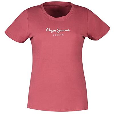 Pepe Jeans New Virginia T-shirt voor dames, Roze (donkerpoederroze) M Pepe Jeans New Virginia T-shirt voor dames, Roze (donkerpoederroze) M