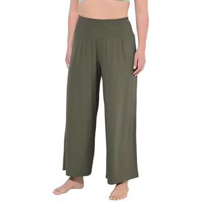 Ulla Popken Marlene-broek, wijde pijpen, brede elastische tailleband, Marlene damesbroek (1 stuk), grijs. 40W / 32L Ulla Popken Marlene-broek, wijde pijpen, brede elastische tailleband, Marlene damesbroek (1 stuk), grijs. 40W / 32L