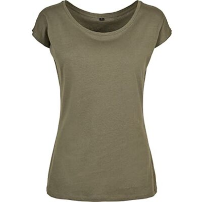 Build Your Brand Dames T-shirt met brede hals, dames T-shirt (1 stuk) XS Build Your Brand Dames T-shirt met brede hals, dames T-shirt (1 stuk) XS