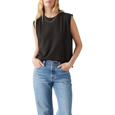 Levis Boxy tanktop voor dames, Caviar Slub, S S Levis Boxy tanktop voor dames, Caviar Slub, S S