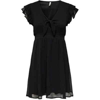 Only Onlasta Life S/S Peekaboo WVN jurk, zwart, XS XS Only Onlasta Life S/S Peekaboo WVN jurk, zwart, XS XS