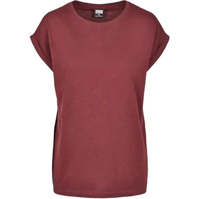 Urban Classics Dames T-shirt met wijde schouder, Rode wijn XS Urban Classics Dames T-shirt met wijde schouder, Rode wijn XS