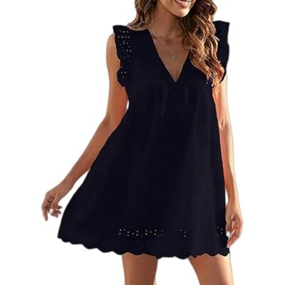 HENANSYF Katimy Damesjurk met shorts Casual en elegante kanten jurk Met geïntegreerde shorts, zwart. XL HENANSYF Katimy Damesjurk met shorts Casual en elegante kanten jurk Met geïntegreerde shorts, zwart. XL